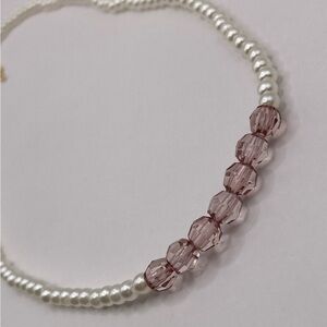 ⭐️Elegant Handmade Pearl and Pink Bead Necklace